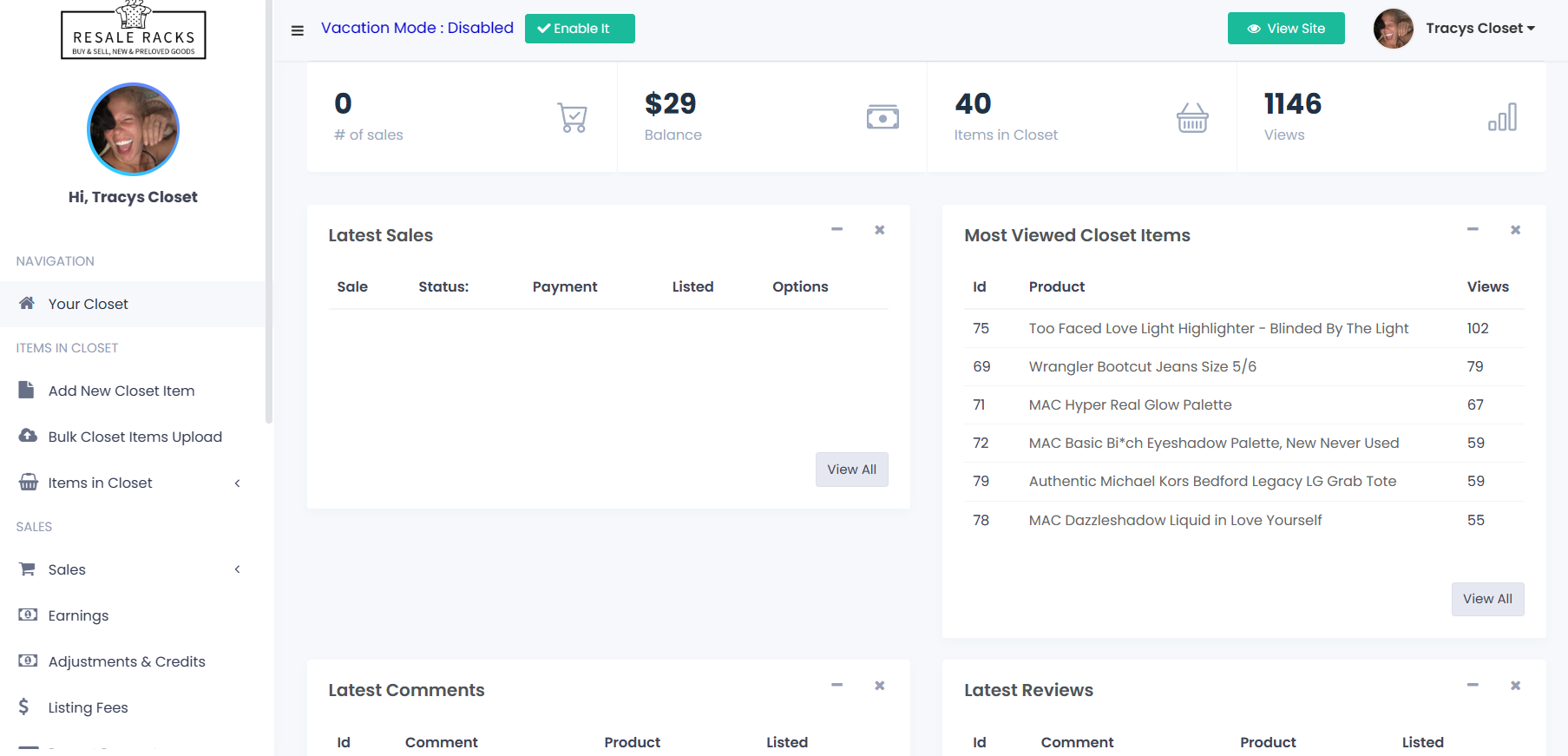 Seller Dashboard